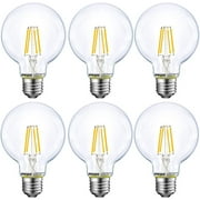 ENERGETIC Dimmable LED Globe Light Bulb, 5000K Daylight, 60 Watts Equivalent, Vanity Round Decorative Bulb, E26 Base,Perfect For Vanity Makeup Mirror,droplight,Floor lamp, UL Listed, 6 Pack